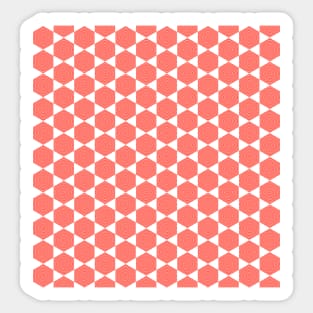 Concentric hexagons - red Sticker